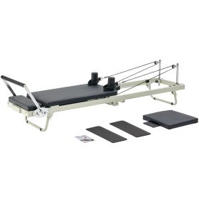 Foldable Pilates Reformer, Pilates Workout Machine for Home Gym Studio Use, Pilates Bed with Dual Resistance- Spring & Cord Foldable Pilates Reformer, Pilates Workout Machine for Home Gym Studio Use, Pilates Bed with Dual Resistance- Spring & Cord